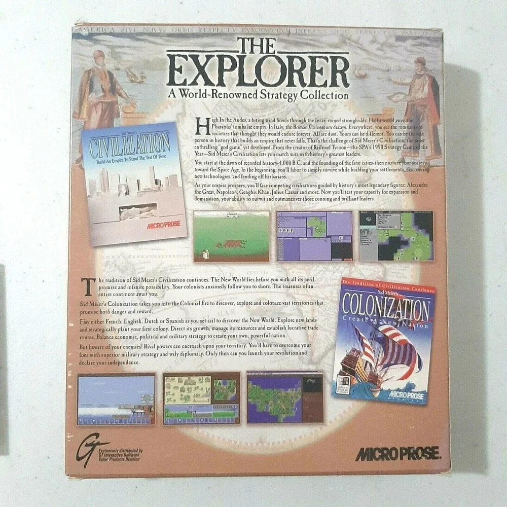 Vintage 90s The Explorer Micro Prose PC‎ CD-ROM Video Game